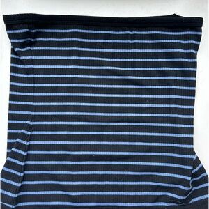 Blue and Black Striped Tube Top